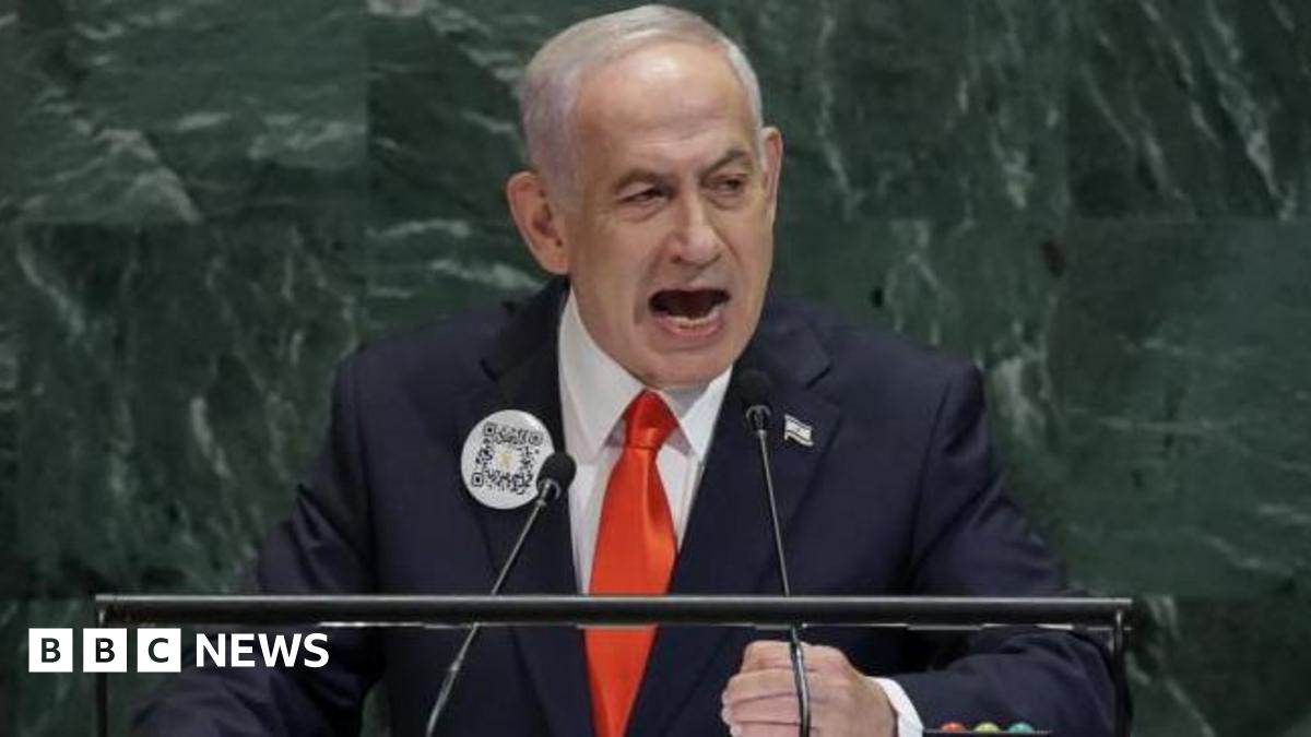 Netanyahu calls Palestinian recognition 'disgraceful', as dozens walk out of UN speech - live updates - BBC News